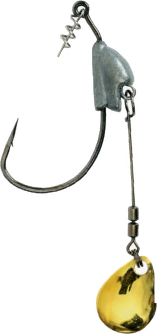 Owner Flashy Swim Twstlck Hook W/Cen Pin 1/0 1/8Oz Gold