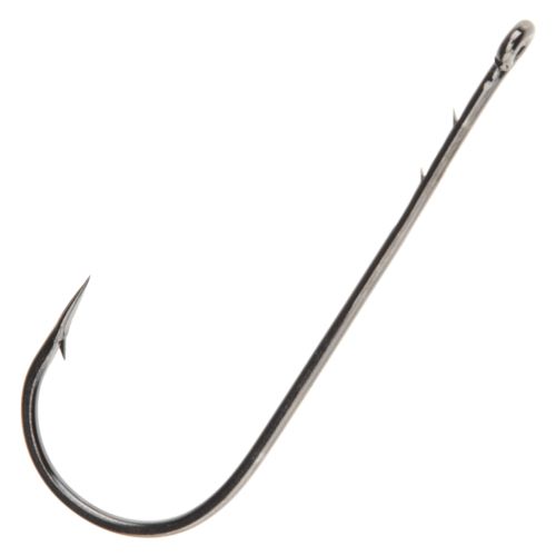 Owner Straight Worm Hook Black Chrome 2/0 8Pk