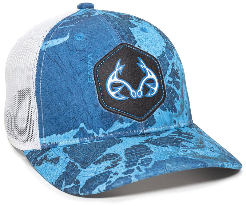 Outdoor Cap 6-Panel Mesh Back Cap Rt Fish Provence Blu/Wht