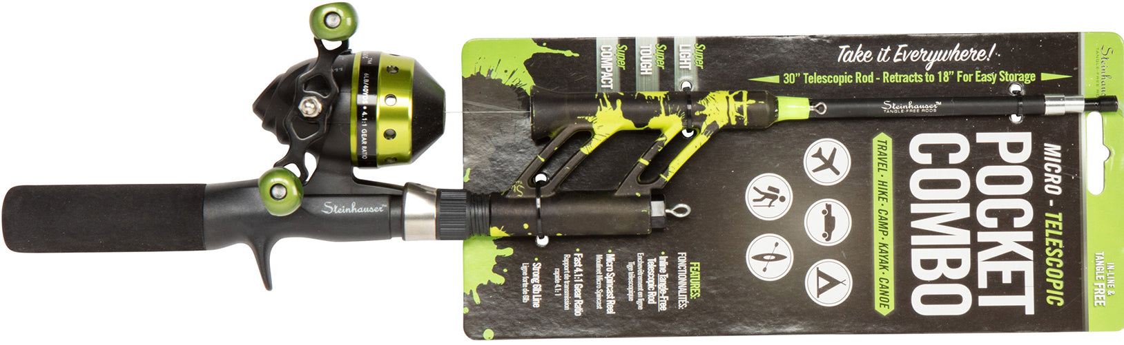 Profishiency Splat Micro Pocket Combo Spincast Green 30In