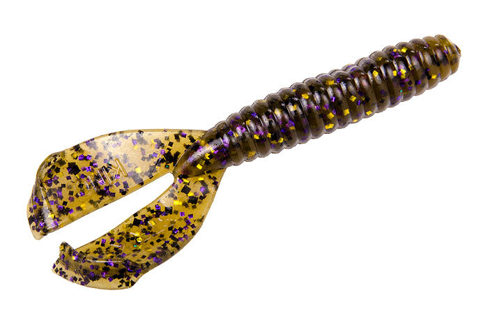Strike King Rage Tail Menace Grub 4In 8Bg Grn Pmp/Purp/Gld