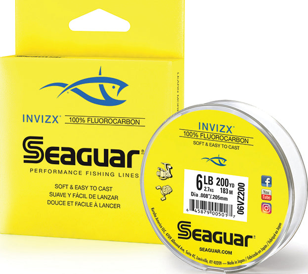 Seaguar Invizx Fluoro Line Fluoro Clear 6Lb 200Yd