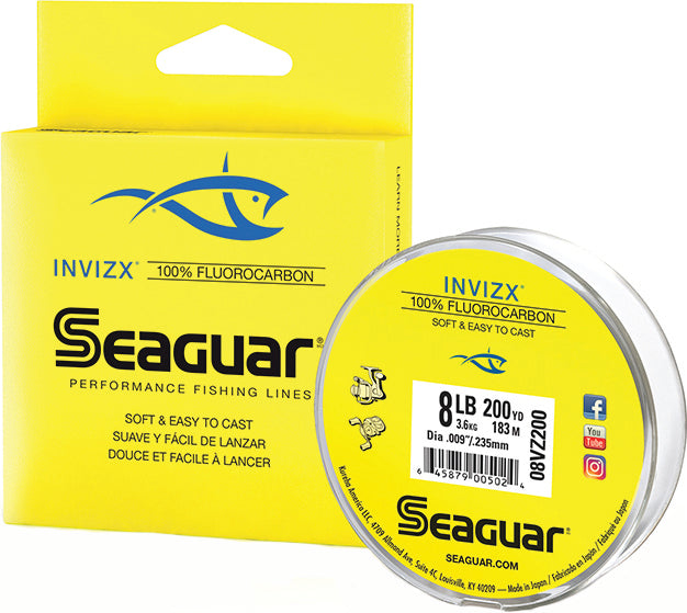 Seaguar Invizx Fluoro Line Fluoro Clear 8Lb 200Yd
