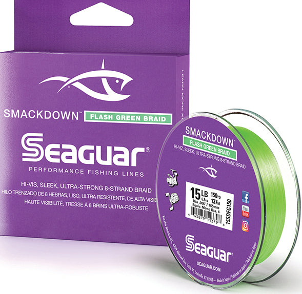 Seaguar Smackdown Braid Line Flash Green 15Lb 150Yd