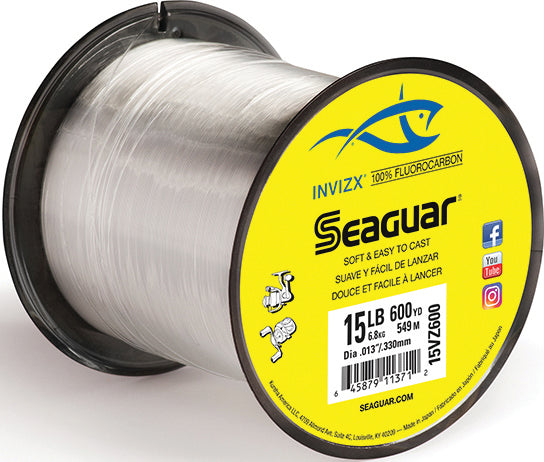 Seaguar Invizx Fluoro Line Fluoro Clear 15Lb 600Yd