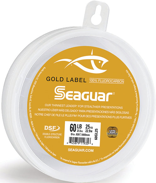 Seaguar Gold Label Fluoro Leader Fluoro Clear 60Lb 25Yd