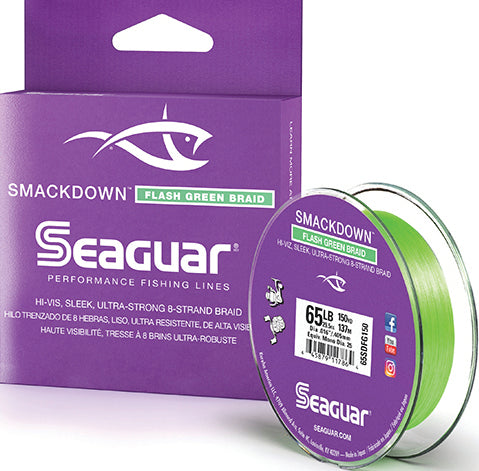 Seaguar Smackdown Braid Line Flash Green 65Lb 150Yd