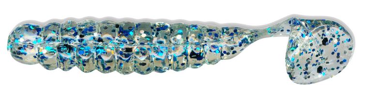 Charlie Brewers Crappie Grub 1.5In 18Pk Smoke/Bluegil