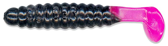 Charlie Brewers Crappie Grub 1.5In 18Pk Black/Hot Pnk