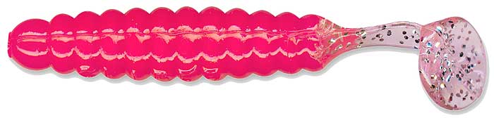 Charlie Brewers Crappie Grub 1.5In 18Pk Hot Pink/Slv