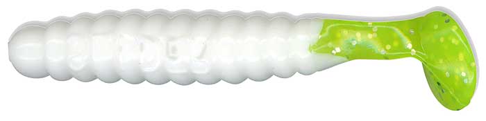Charlie Brewers Crappie Grub 1.5In 18Pk White/Chart