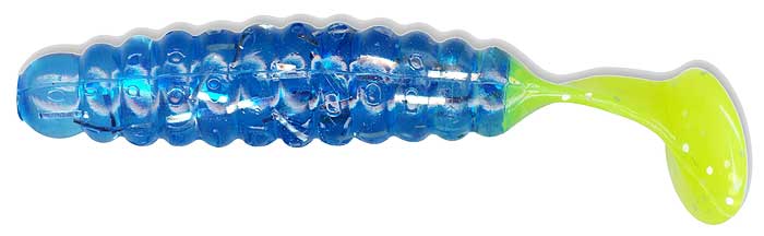 Charlie Brewers Crappie Grub 1.5In 18Pk Blue/Chart