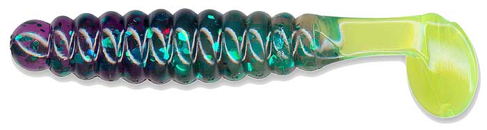 Charlie Brewers Crappie Grub 1.5In 18Pk Junebug/Chart