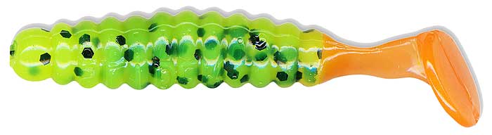 Charlie Brewers Crappie Grub 1.5In 18Pk Chart/Blk Flk