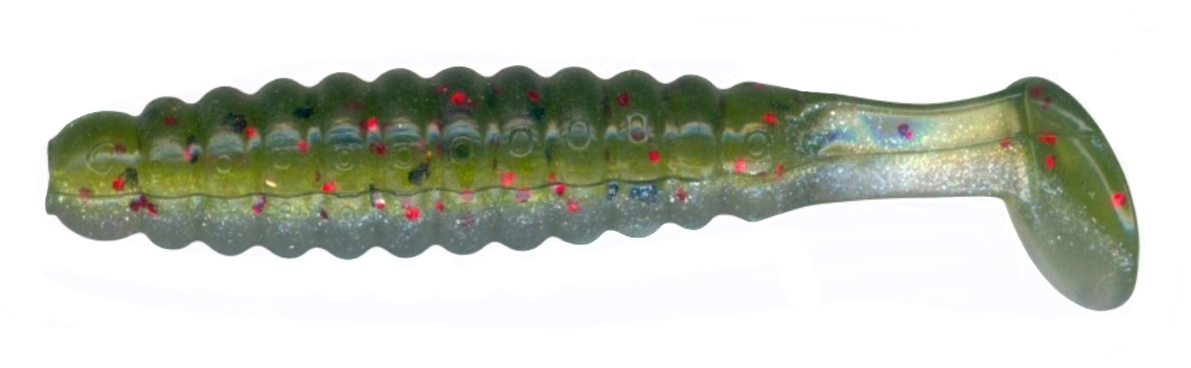Charlie Brewers Crappie Grub 1.5In 18Pk Green Ghost
