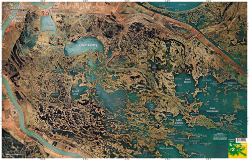 Standard Map Laminated Fishing Map Delacroix Island
