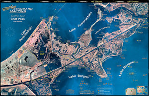 Standard Map Laminated Fishing Map Chef Pass/Rigolets