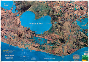 Standard Map Laminated Fishing Map Pecan Island/Rockerfella
