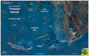 Standard Map Laminated Fishing Map Timbalier Island