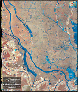Standard Map Laminated Fishing Map Atchafalaya/Morgan City