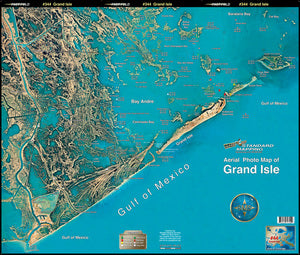 Standard Map Laminated Fishing Map Grand Isle/Fourchon To