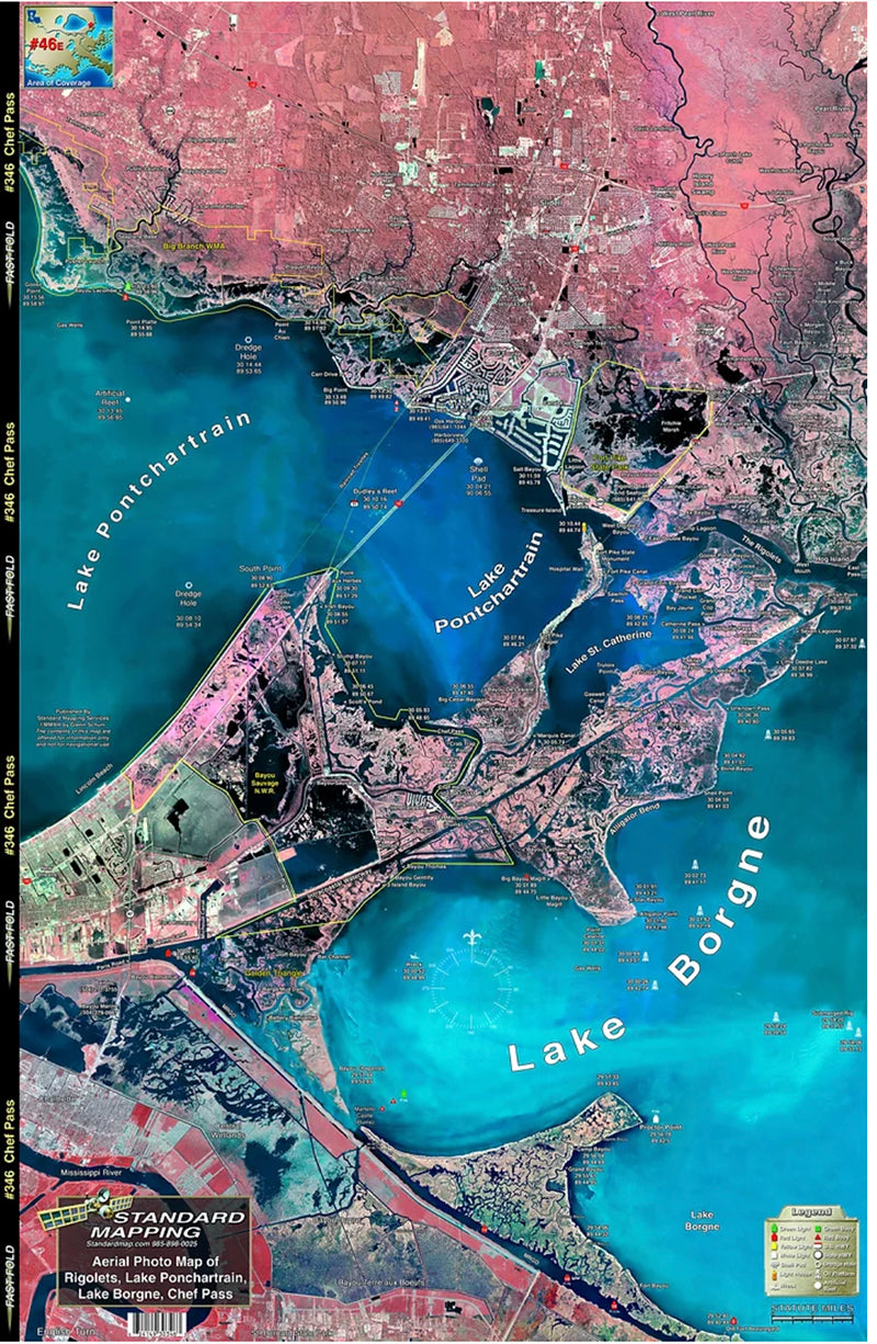 Standard Map Laminated Fishing Map North Shore Chef Pass