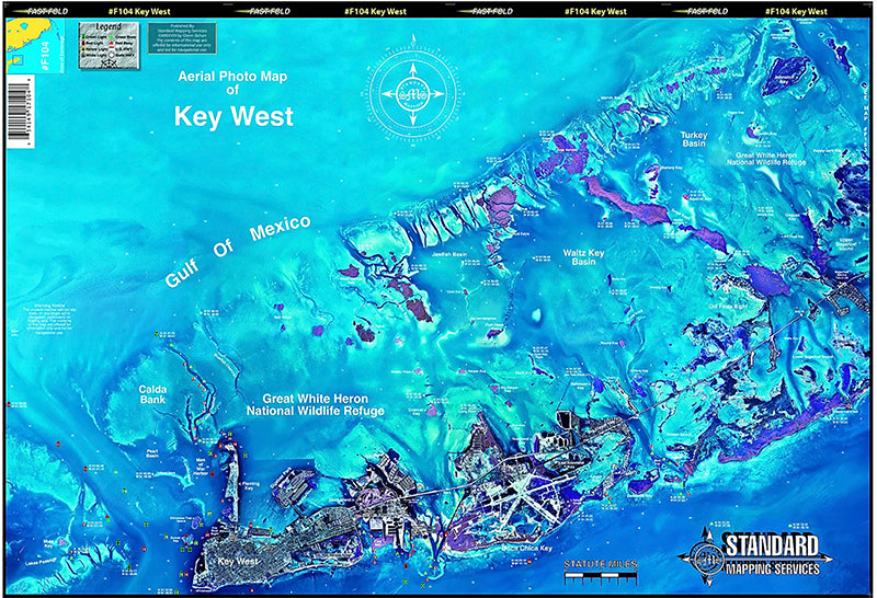 Standard Map Laminated Fishing Map Key West