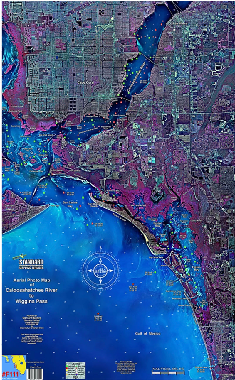 Standard Map Laminated Fishing Map Caloosahatchee River