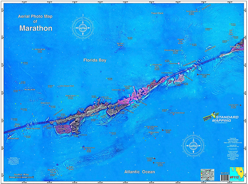 Standard Map Laminated Fishing Map Marathon Island