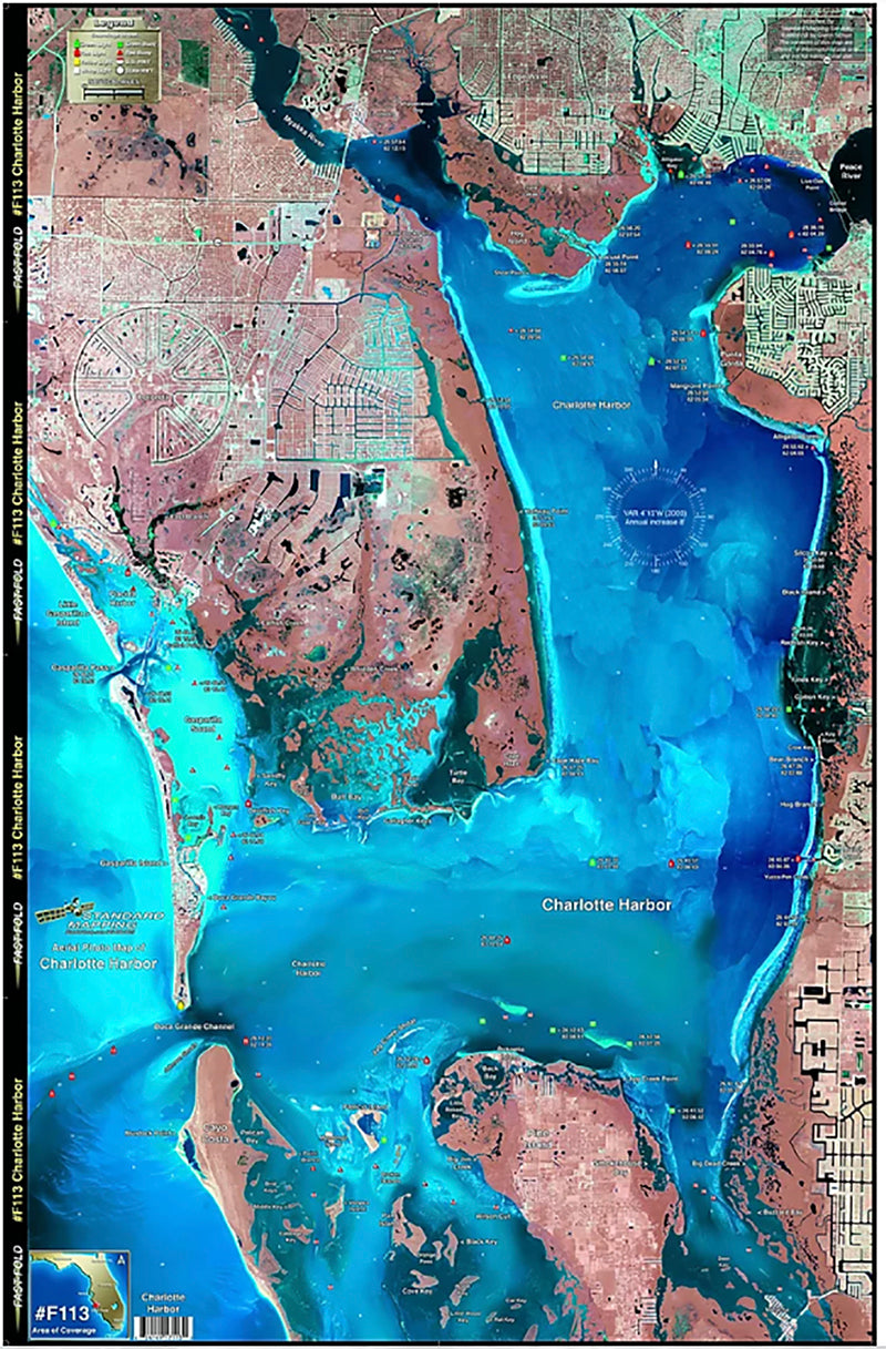 Standard Map Laminated Fishing Map Charlotte Harbor