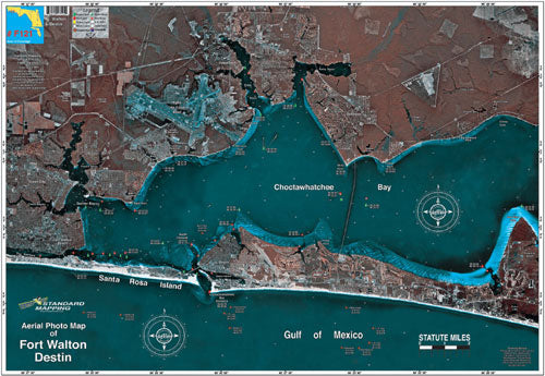 Standard Map Laminated Fishing Map Destin