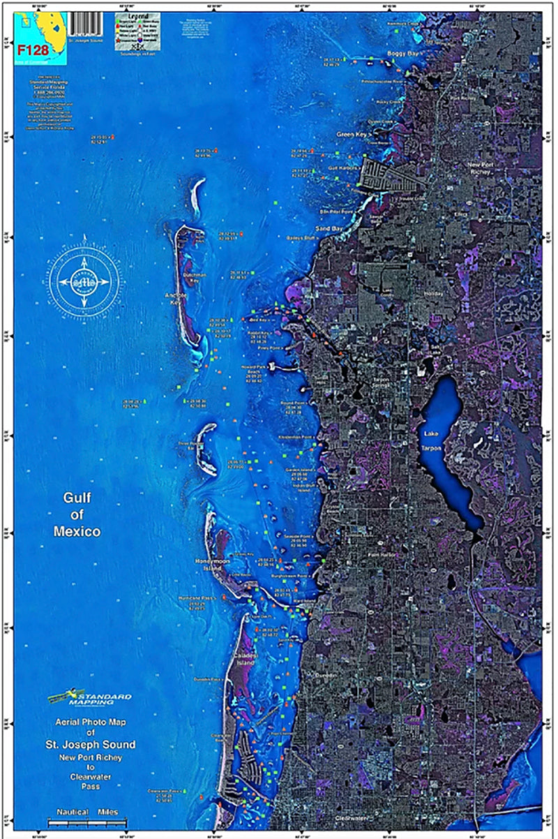 Standard Map Laminated Fishing Map New Port Richey