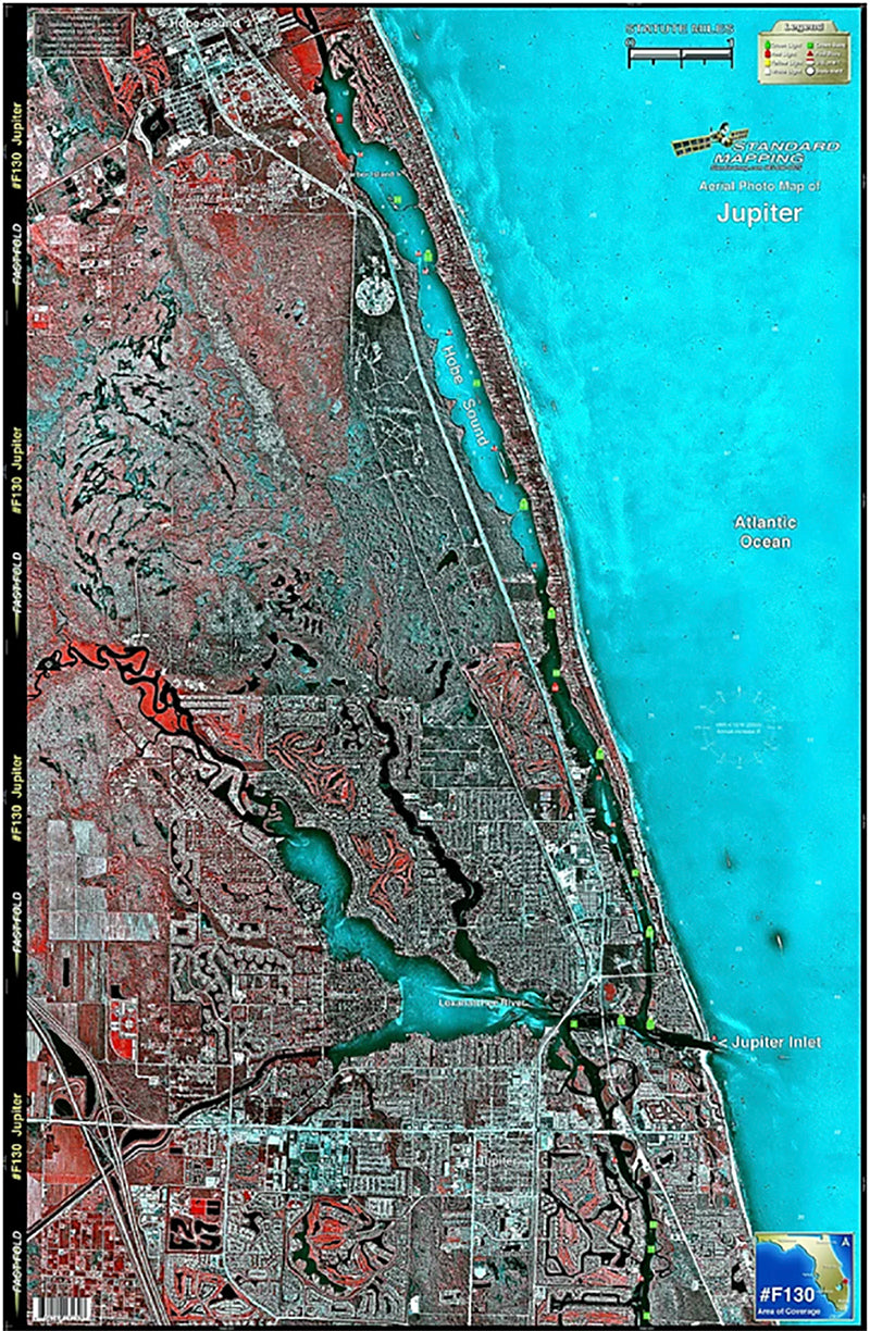 Standard Map Laminated Fishing Map Jupiter