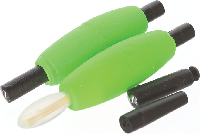 The Crappie Psychic Slab Rattler Glow Corks 1/5In 2Pk Green