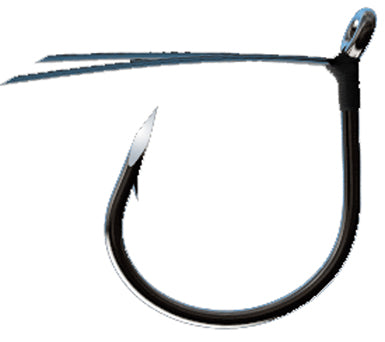 Trokar Weedless Wacky Worm Hook Platinum Black Sz1 8Pk