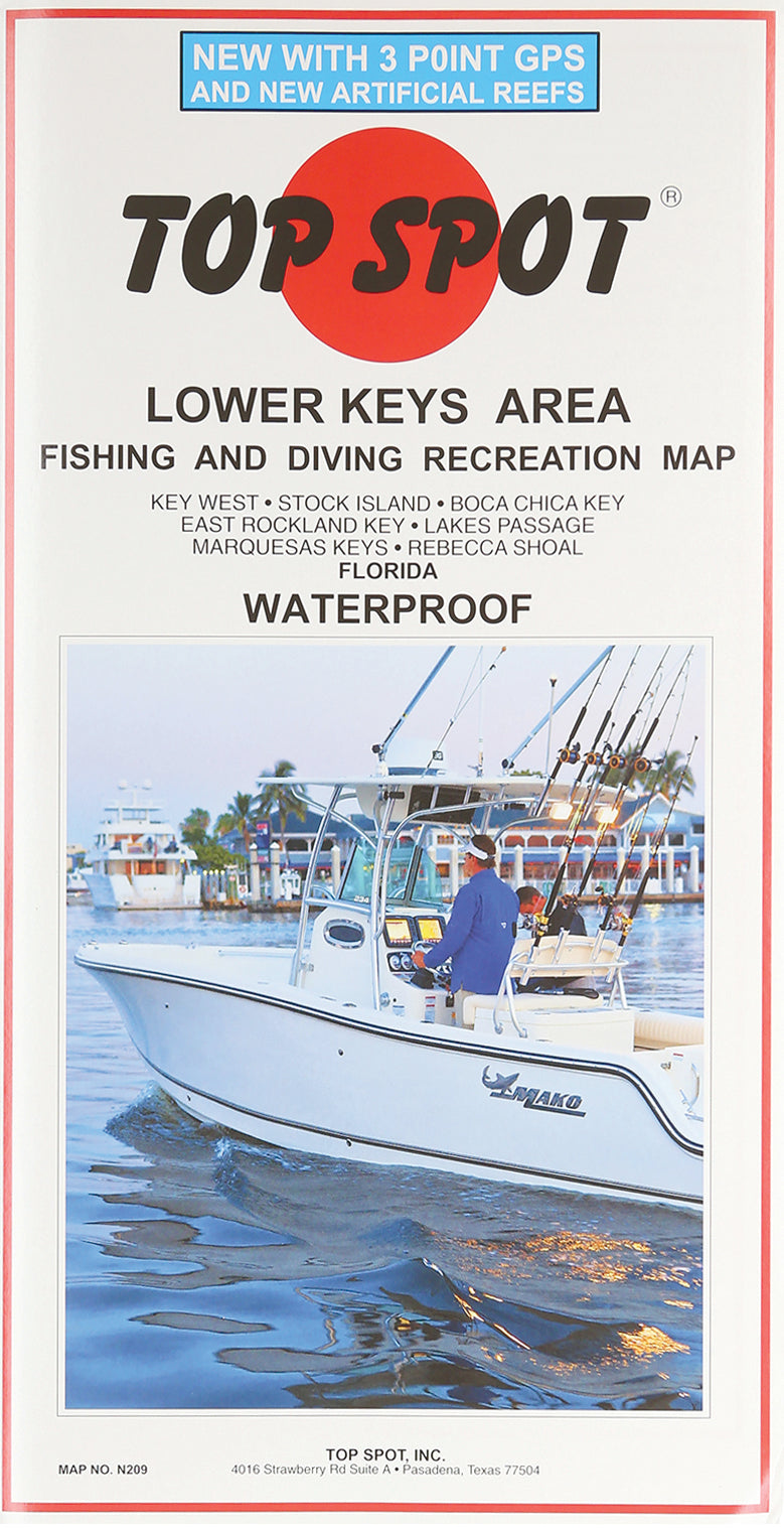 Top Spot Fishing Map Lower Keys Area