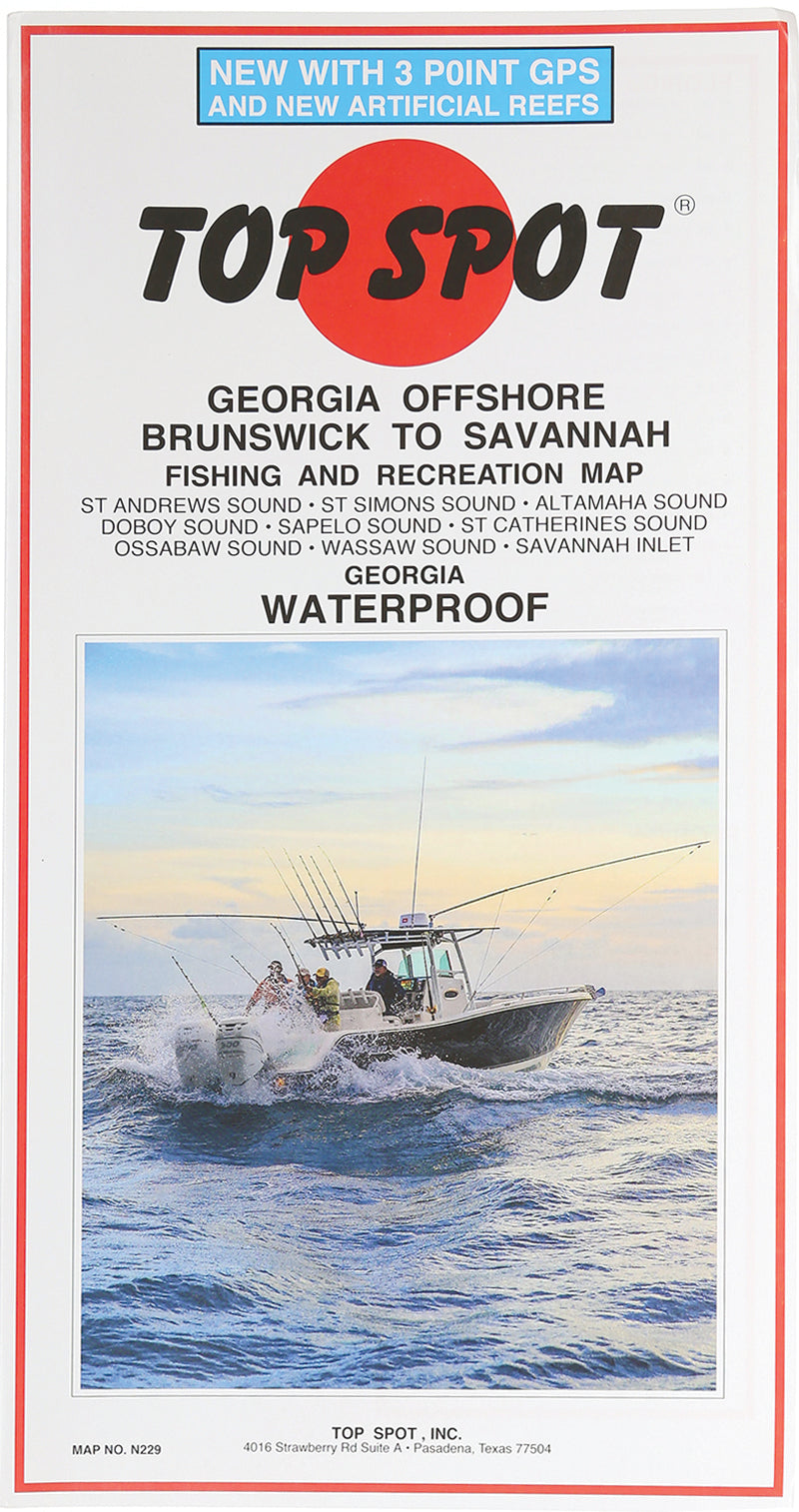 Top Spot Fishing Map Offsh Brunswick/Savannah