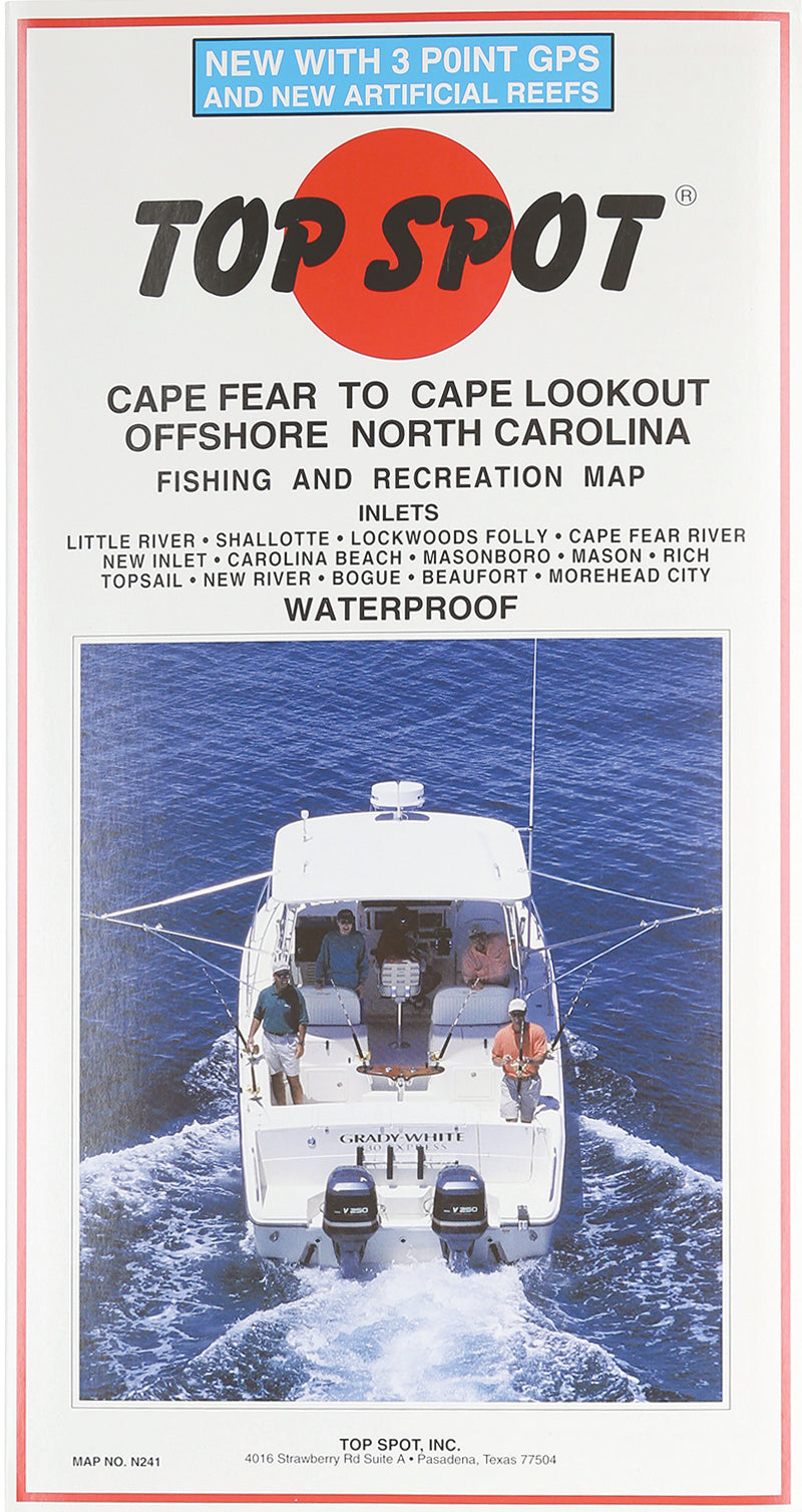 Top Spot Fishing Map Nc Offsh/Cp Fear/Cp Outl
