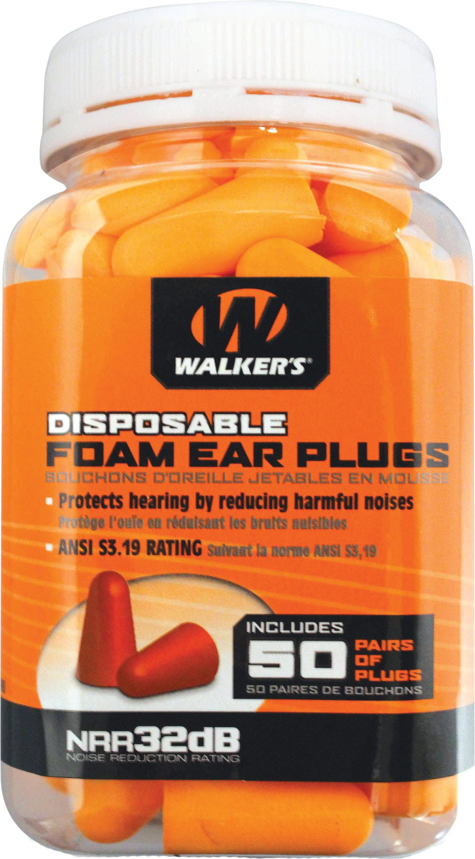 Walker Foam Ear Plugs 100Pc Jar