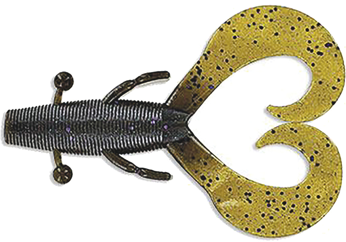 Yamamoto Cowboy Creature Bait 4In 7Bg Dk Pump/Prp-Blk