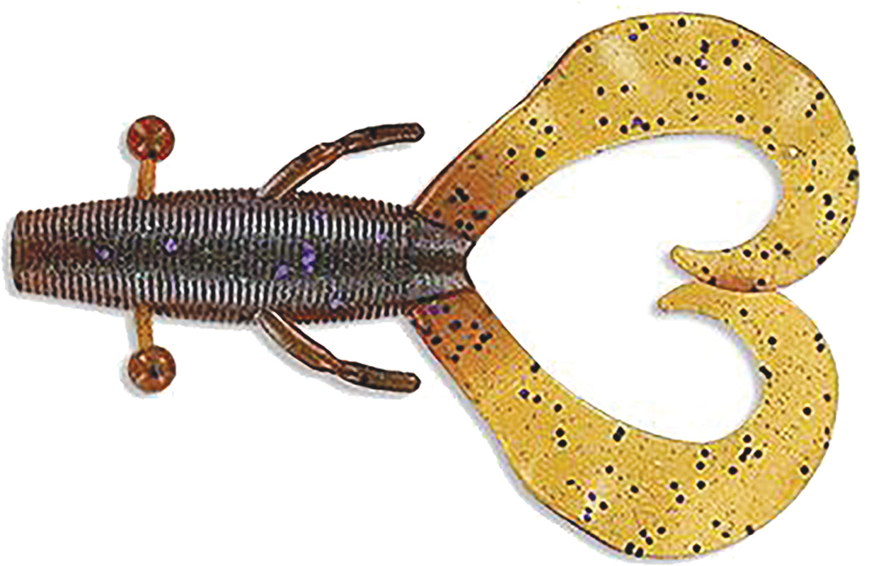 Yamamoto Cowboy Creature Bait 4In 7Bg Dk Gr Pmp/Amb