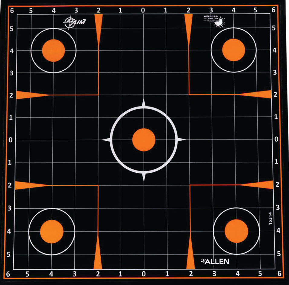Allen Adhesive Sight-In Target Splash 12In Grid 10Pk