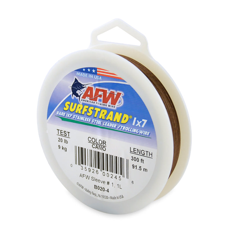 AFW Surfstrand Bare Ss Wire Camo 300Ft 20Lb