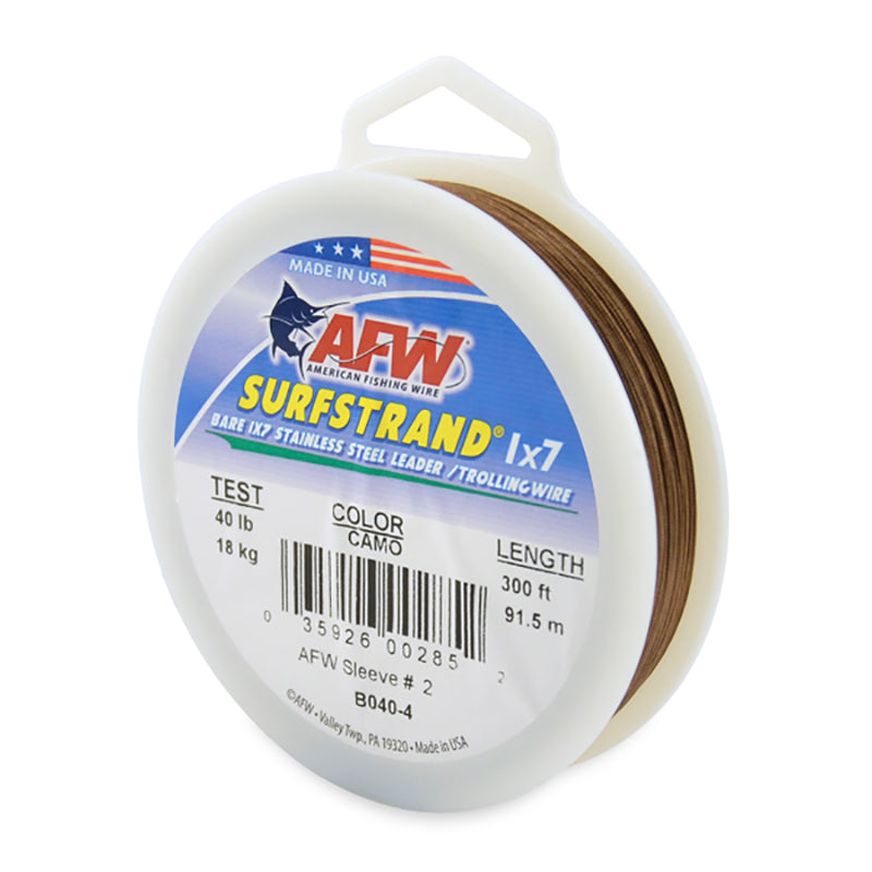 AFW Surfstrand Bare Ss Wire Camo 300Ft 40Lb