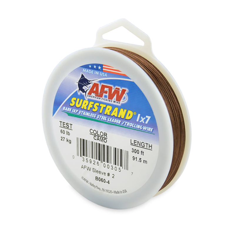 AFW Surfstrand Bare Ss Wire Camo 300Ft 60Lb