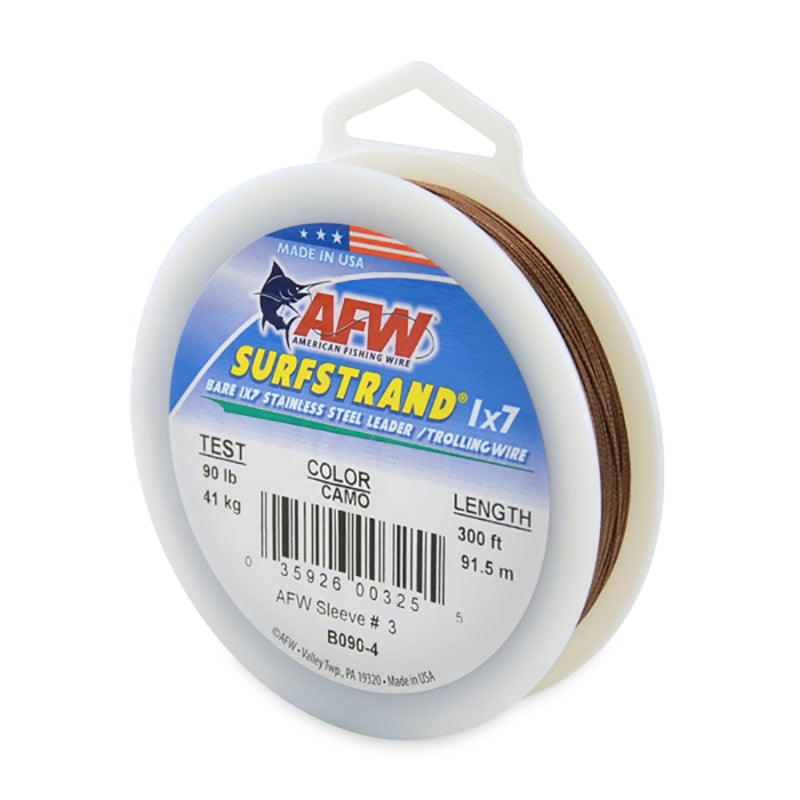 AFW Surfstrand Bare Ss Wire Camo 300Ft 90Lb
