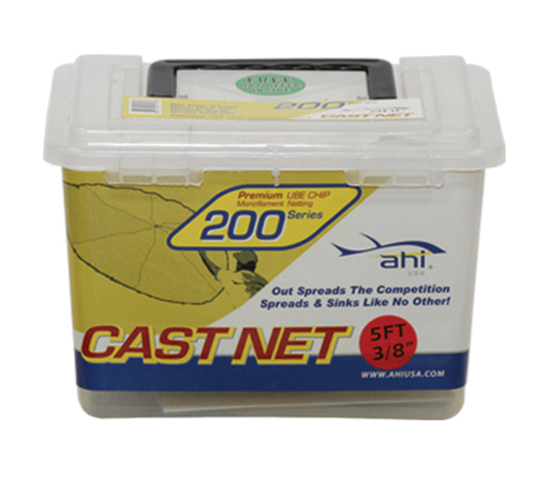 Ahi 200 Series Mono Cast Net 5Ft 3/8In Clear Mesh