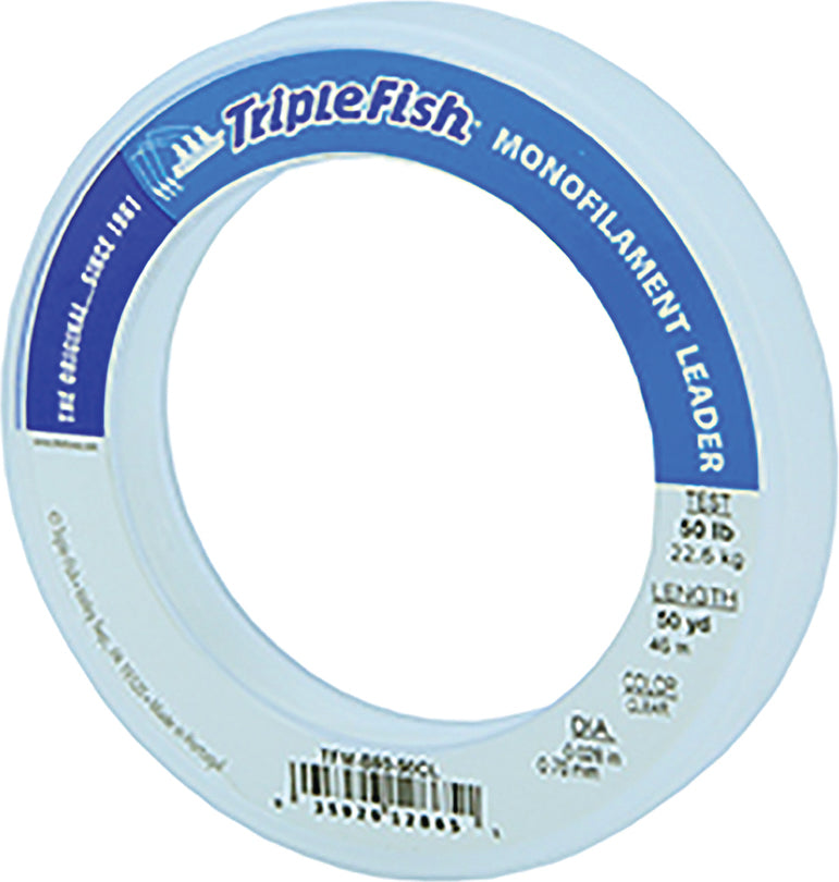 AFW Triple Fish Mono Leader Clear 50Lb 50Yd