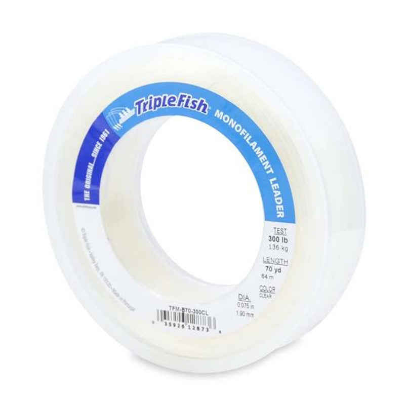AFW Triple Fish Mono Leader Clear 300Lb 70Yd