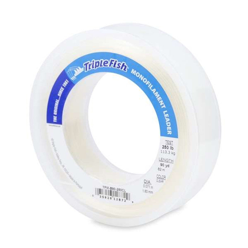 AFW Triple Fish Mono Leader Clear 250Lb 90Yd